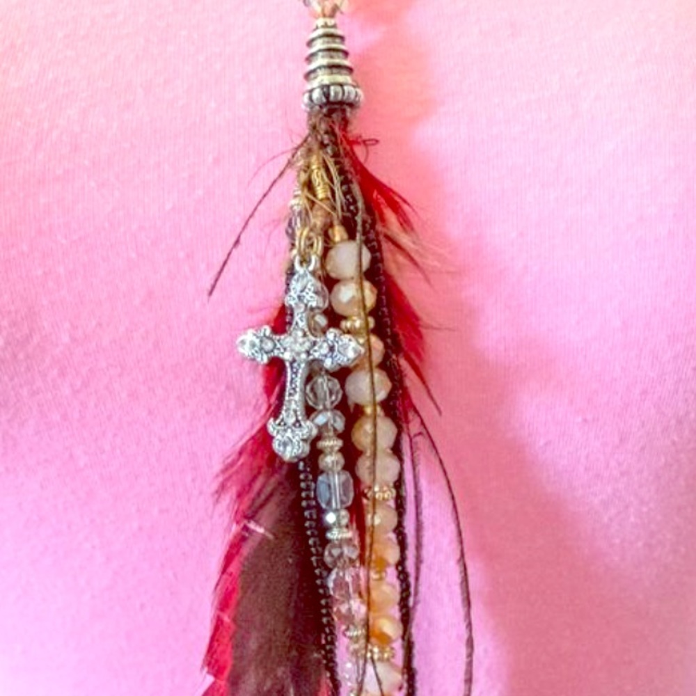 Handmade feather necklaces
